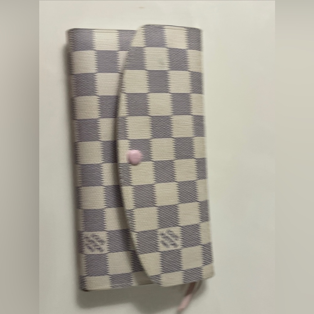 Louis Vuitton Emilie Wallet Damier Azur Canvas w/ Rose Ballerine Pink M60715